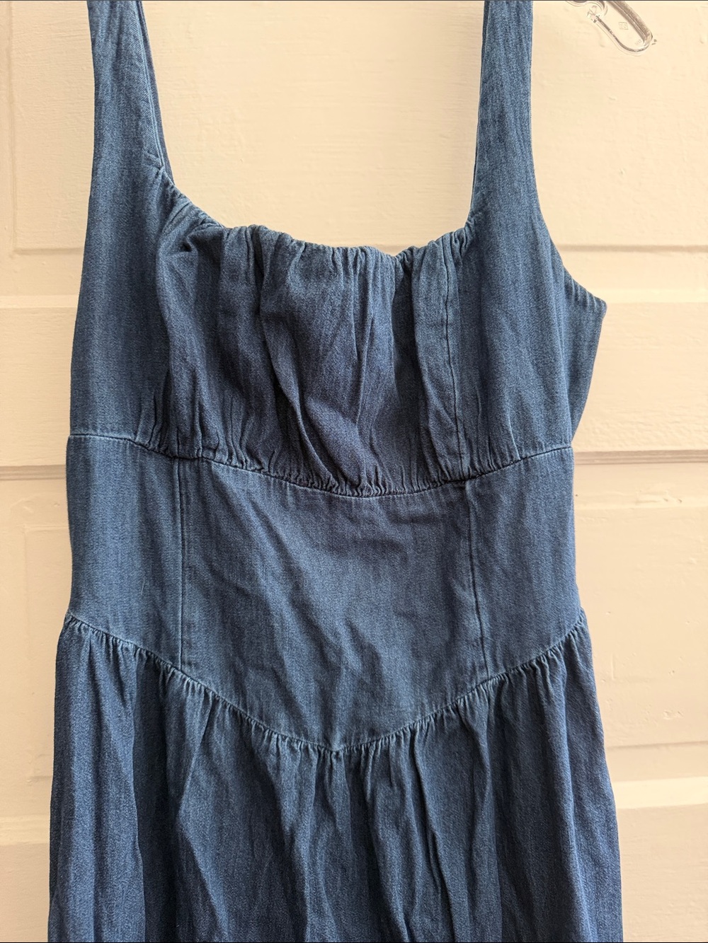 GAP Denim Drop-Waist Corset Midi Dress Large - Picture 7 of 9